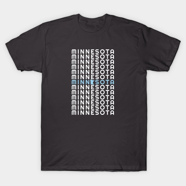 Minnesota Multiple Wordmark State Map T-Shirt by 2891 Design